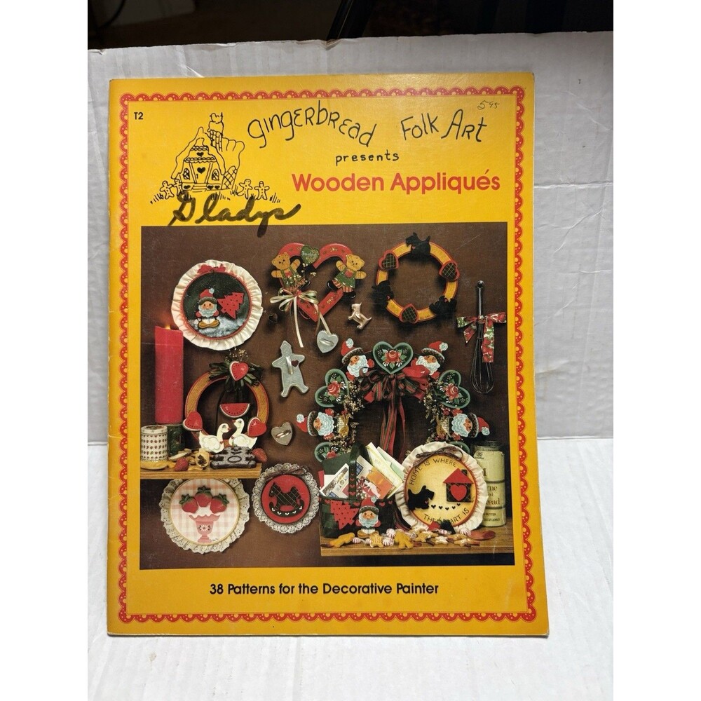 Vintage 1984 Gingerbread Folk Art Wooden Appliques Craft Pattern Book 38 Designs